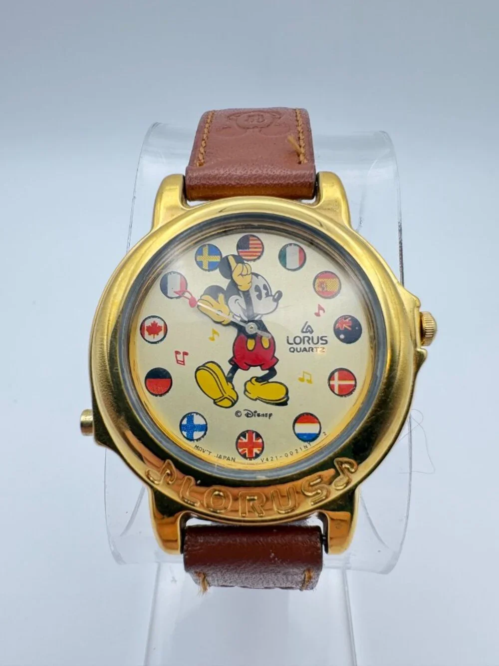 Vintage Lorus Disney Mickey Mouse Musical Watch V421-0020 It's A Small World